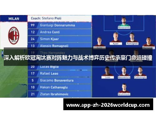 深入解析欧冠淘汰赛对阵魅力与战术博弈历史传承豪门命运碰撞